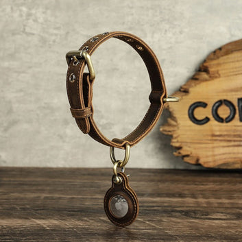 Heritage Leather AirTag Dog Collar
